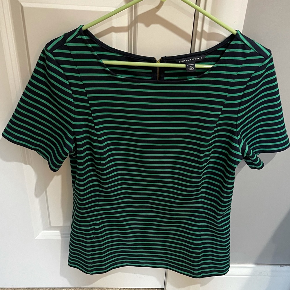 Banana Republic Striped Structured Work Top